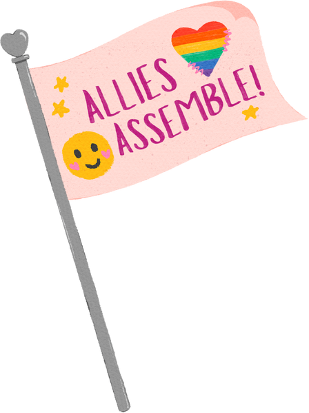 Handdrawn Textured Allies Assemble Flag